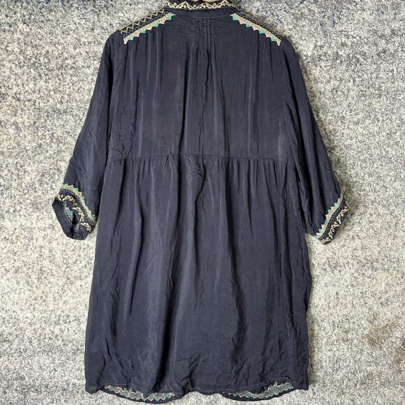 Johnny Was Dress Womens Large Black Embroidered Floral Boho Tunic C30117-9 - Picture 6 of 6